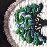 Embroidered patch with comet
